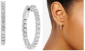 Macy's Diamond Inside Out Hoop Earrings (1-1/2 ct. t.w.) in 14k White Gold